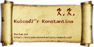 Kulcsár Konstantina névjegykártya